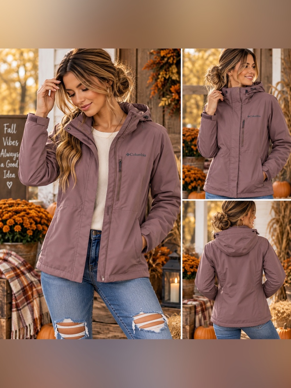 Columbia Women's Mauve Hooded Utility Jacket